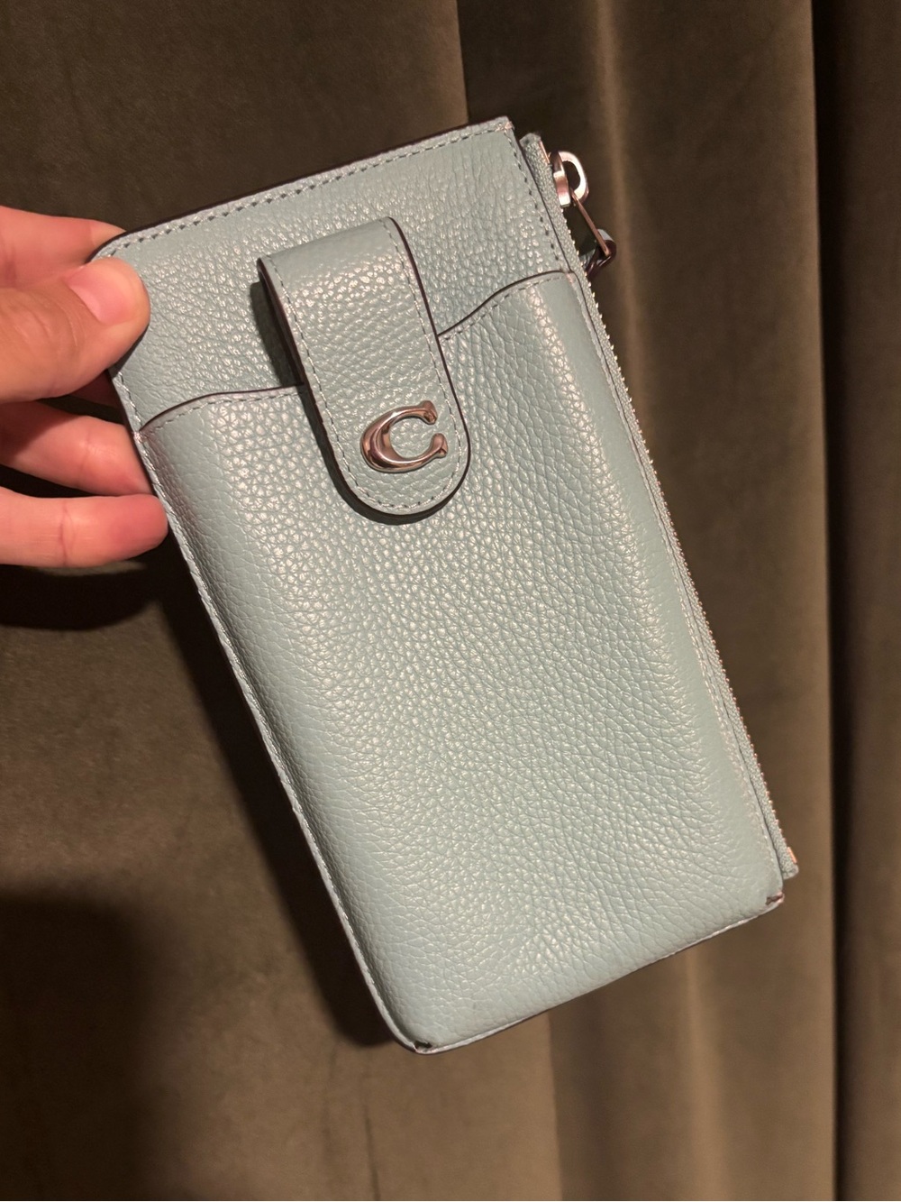Coach Essential Polished Pebbled Leather Phone Wallet